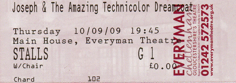 Joseph and the Amazing Technicolor Dreamcoat Ticket